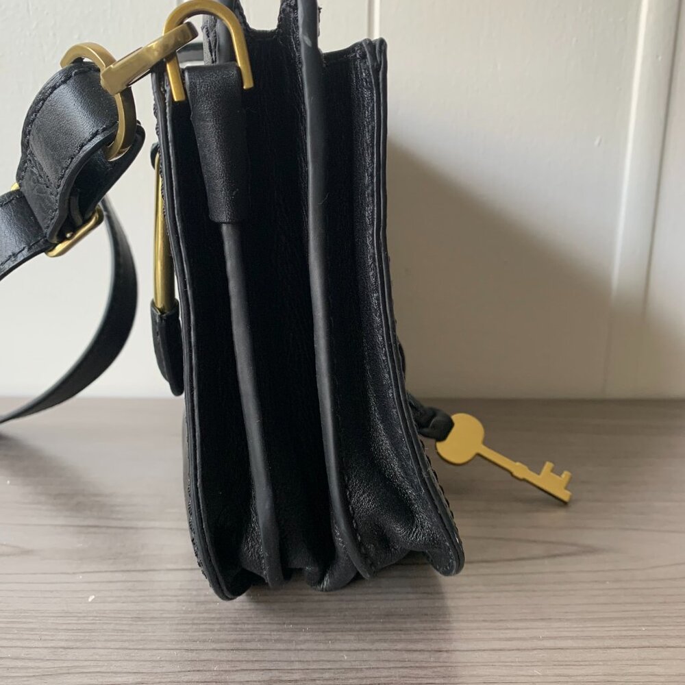 Nwot Fossil Ryder Mini Satchel Leather Calf Hair … - image 8